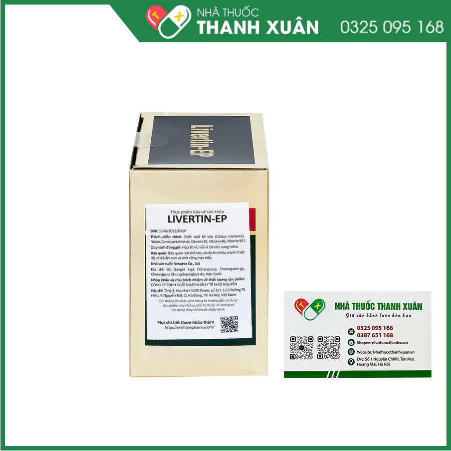 Livertin-EP bổ sung vitamin B1, B6, B12, niacin, canxi pantothenate cho cơ thể, cải thiện chức năng gan